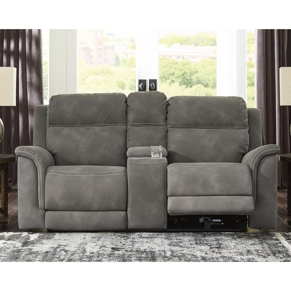 slide 2 of 10, Signature Design by Ashley Next-Gen DuraPella Power Reclining Loveseat with Console