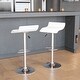preview thumbnail 25 of 73, 2 Pack Contemporary Vinyl Adjustable Height Barstool with Solid Wave Seat - 15"W x 15"D x 25.5" - 34"H White