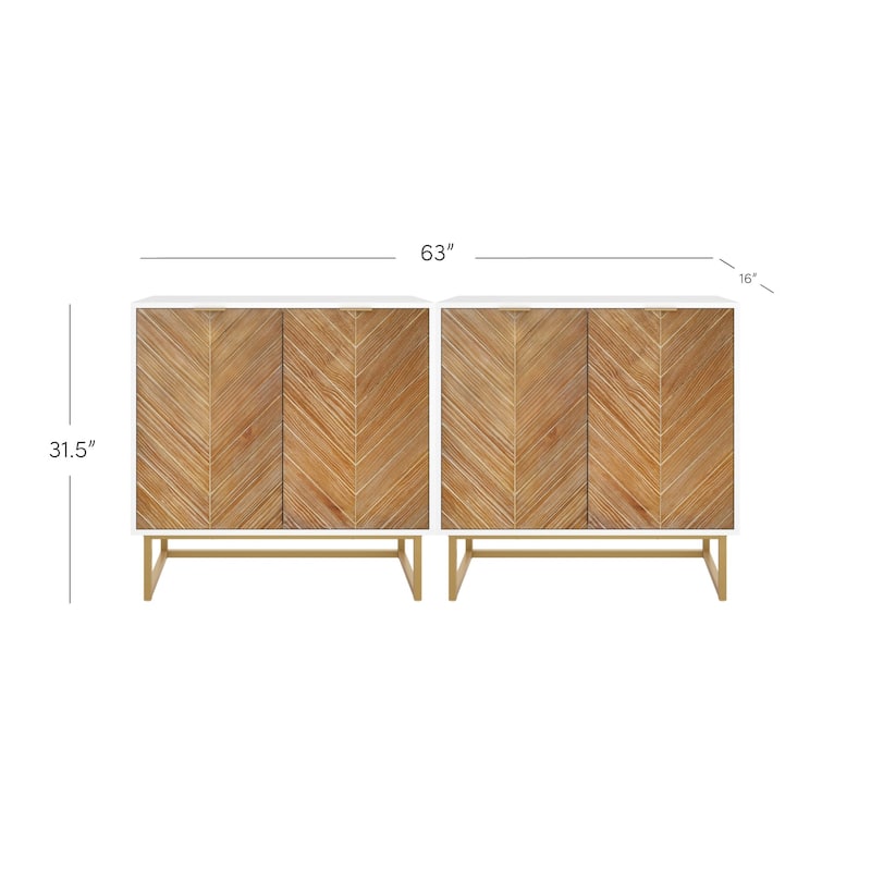 Nathan James Enloe Rustic Doors Metal Base Free Standing Modern Storage Cabinet for Entryway