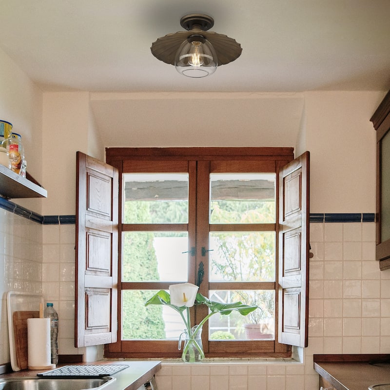 Wry Lighting Clemence 1-light Flush Mount in Dark Rust - Dark Rust