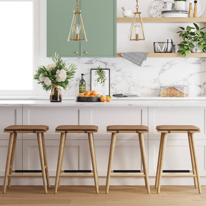 Barker Boucle Upholstered Barstool, Backless Counter Height Stool with Cushion