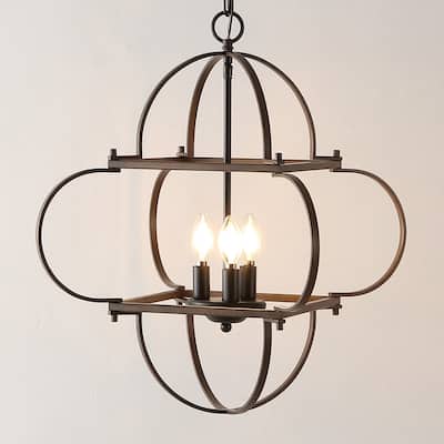 SAFAVIEH Home Lighting Collection Galvin 24" Traditional Pendant (3-bulb) - 24" W x 24" D x 87" H