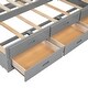 preview thumbnail 20 of 22, Full Size Platform Bed Frame with Trundle, Storage Drawers, USB Ports, and Shelves for Bedroom, Easy to Assemble, White