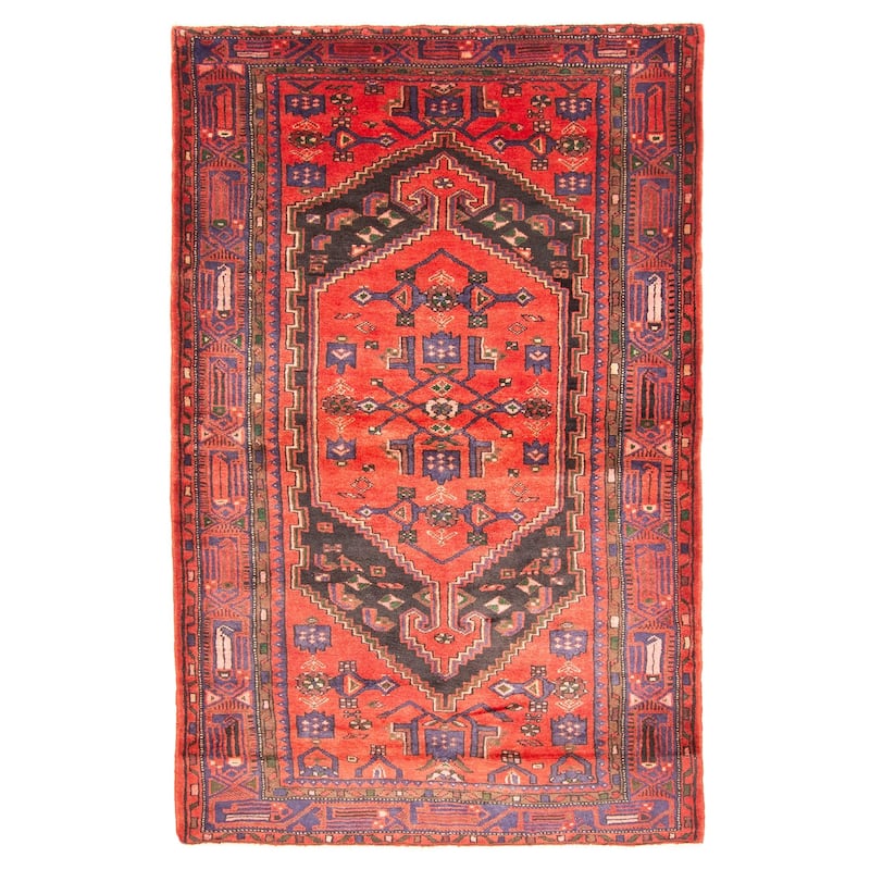 ECARPETGALLERY Hand-knotted Andelz Red Wool Rug - 4'6 x 7'1