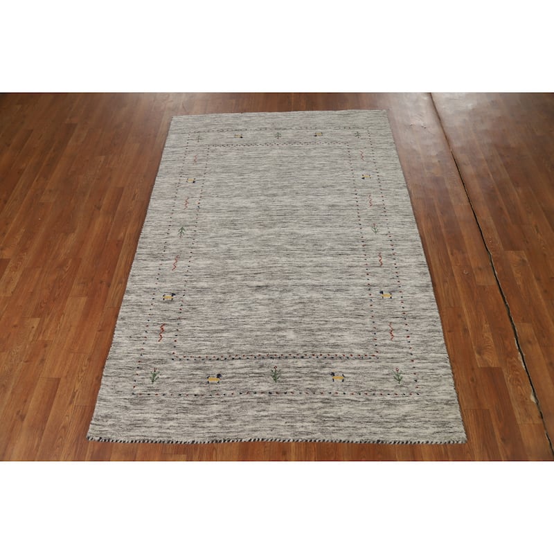 Tribal Gabbeh Oriental Rug Handmade Wool Carpet - 4'1" x 5'10"