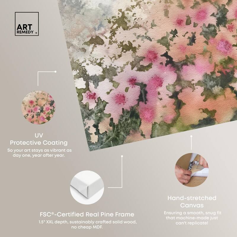 Roseate Remnants Canvas by Art Remedy, Gallery Wrapped