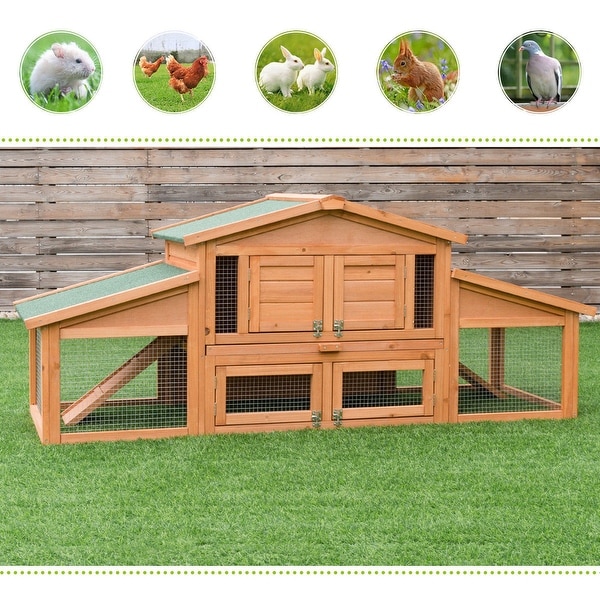 Shop Gymax 71 Large Chicken Coop Outdoor Garden Backyard Large