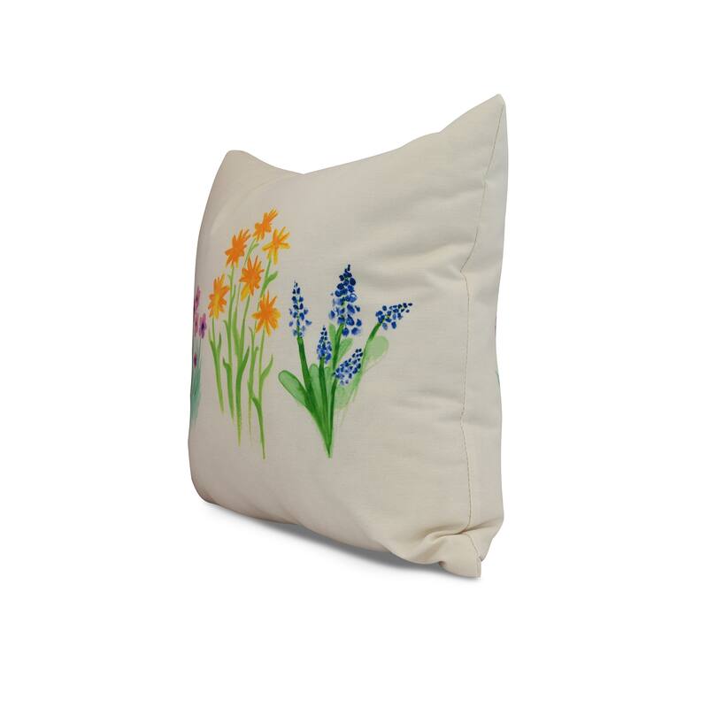 18 x 18 inch Flower Trio Outdoor Pillow