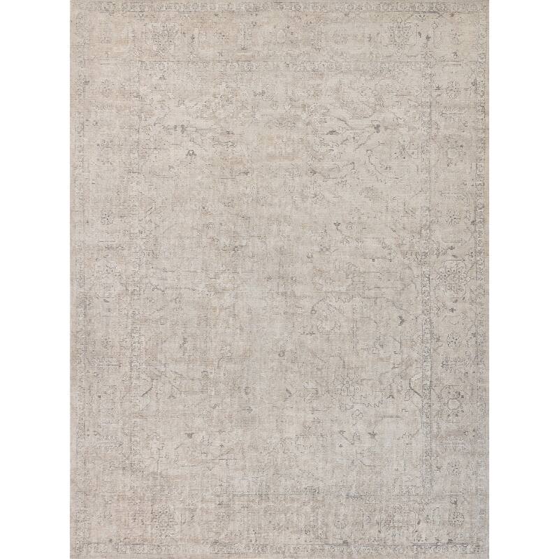 EXQUISITE RUGS Tuscany Hand-loomed Wool/Bamboo Silk Light Beige Area Rug.
