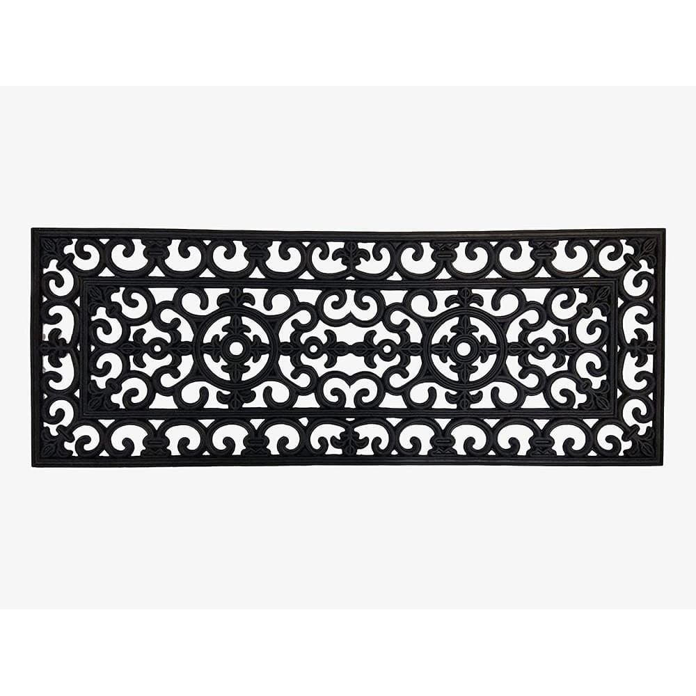 A1HC Rubber Paisley Beautifully Finished Decorative Large Doormat for Outdoor Use 18"X48"