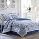 preview thumbnail 3 of 6, Laura Ashley Charlotte Blue Cotton Duvet Cover Set