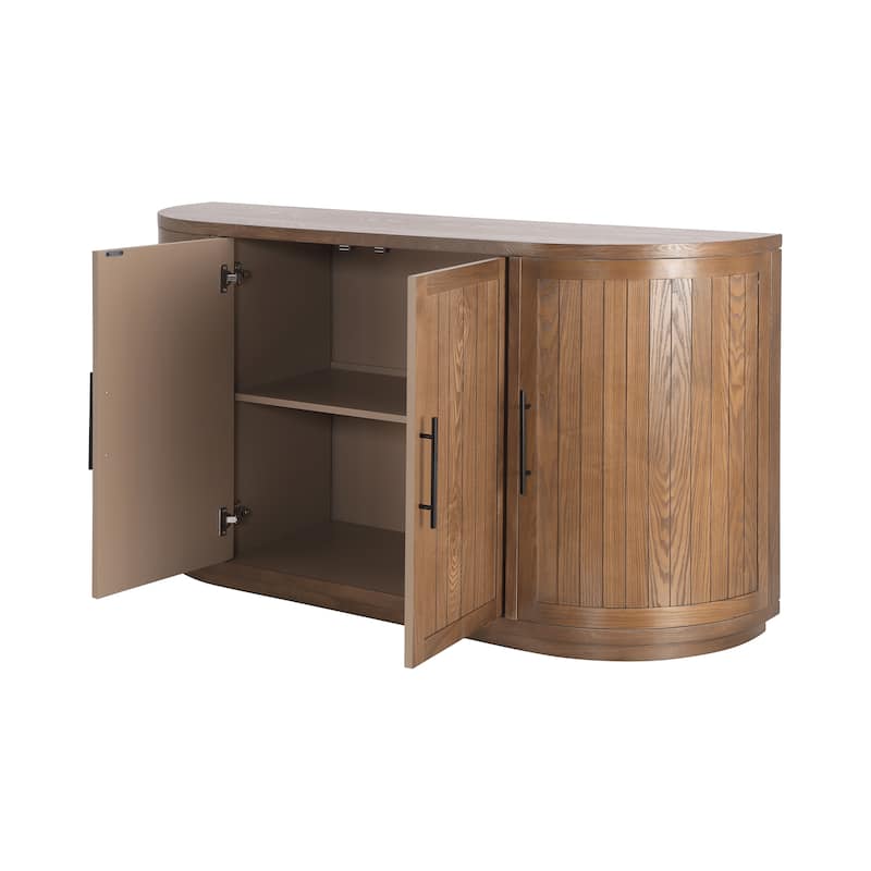 Christopher Knight Home - Elowen Modern Storage Sideboard with Four Doors and Curved Design - 57''×15.75''×32''