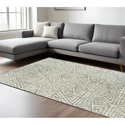 HomeRootsGeometric Transitional Rectangle Area Rug