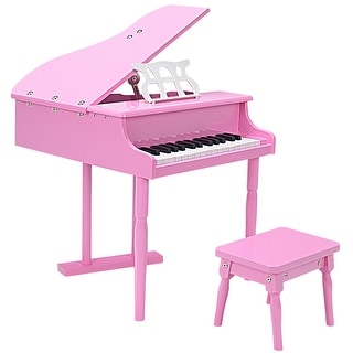 childs pink baby grand piano