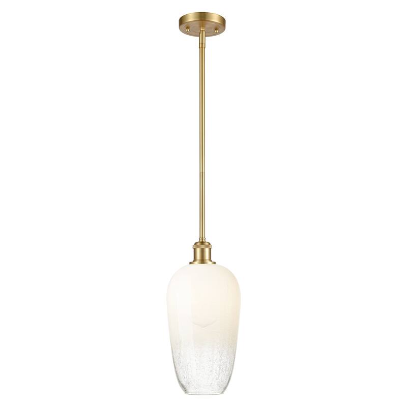 Innovations Lighting Endless Possibilities Ballston - Brookhaven Flute - 1 Light 7" Stem Hung Mini Pendant - Satin Gold/Opal
