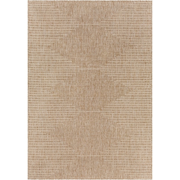 slide 1 of 2, Livabliss Vivianne Modern Geometric Indoor/ Outdoor Area Rug 7'10" Square - Tan