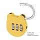 preview thumbnail 3 of 2, 3 Digit Combination Padlock, 3mm Steel Shackle Dia Zinc Alloy Locks Yellow - 1 Pack