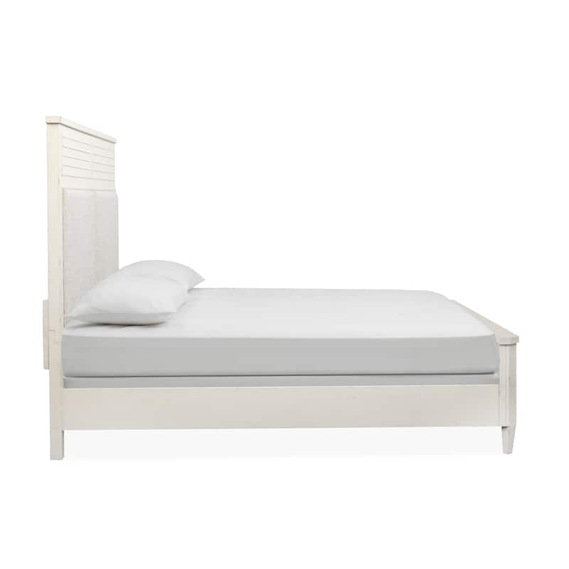 Salt Life Home Echo Isles Sea Pearl and Driftwood Upholstered Panel Bed