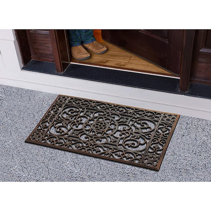 A1HC Natural Coir and Rubber Modern Indoor/Outdoor Grill Doormat