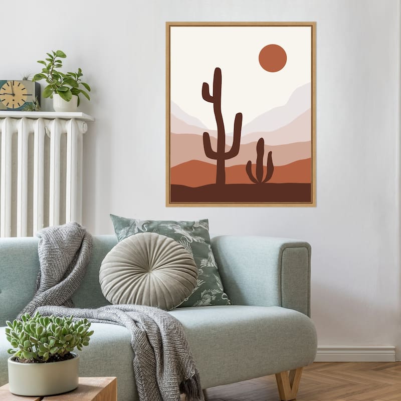 Desert Life Day by XYZ Studio Framed Canvas Wall Art Print - Sylvie Natural