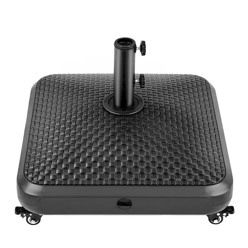Maypex 80 lbs. HDPE Mobile Patio Umbrella Base Black