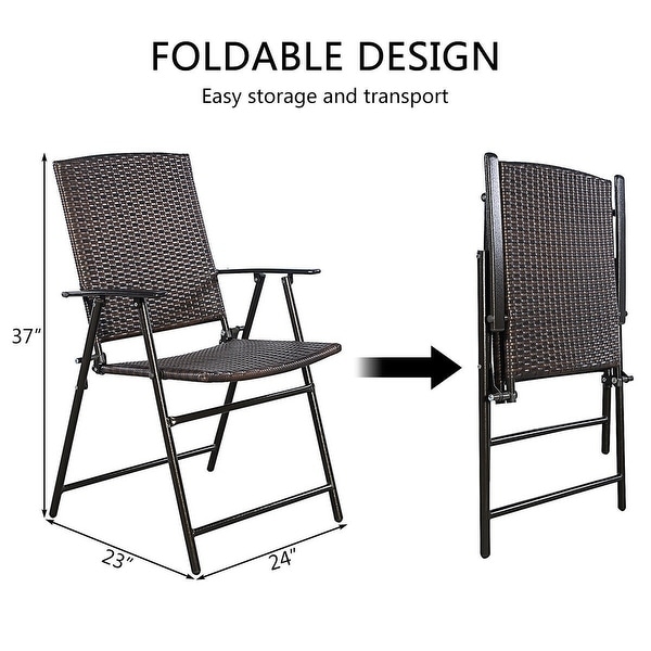 Set of 4 Rattan Folding Chair 24.0 x 22.8 x 37.0 L x W x H On Sale Bed Bath Beyond 30647361
