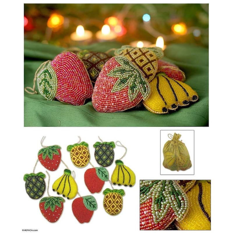 Handmade Beaded ornaments, Luscious Fruit (India)