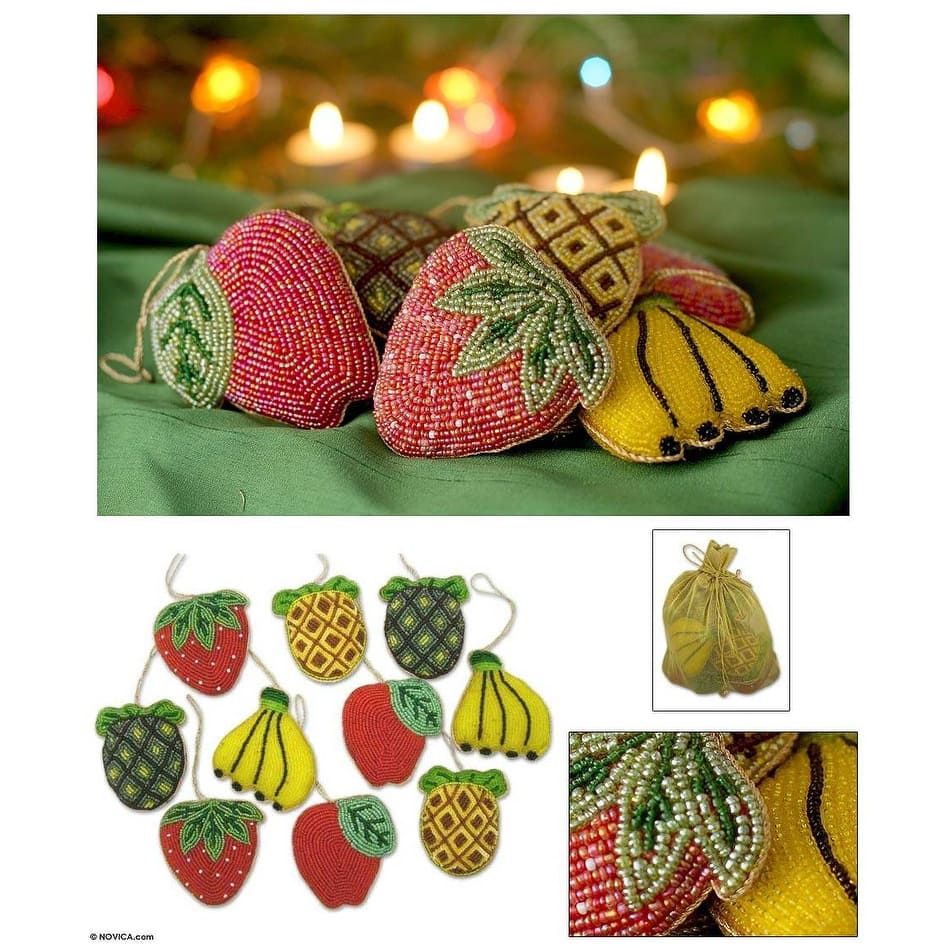 Handmade Beaded ornaments, Luscious Fruit (India)