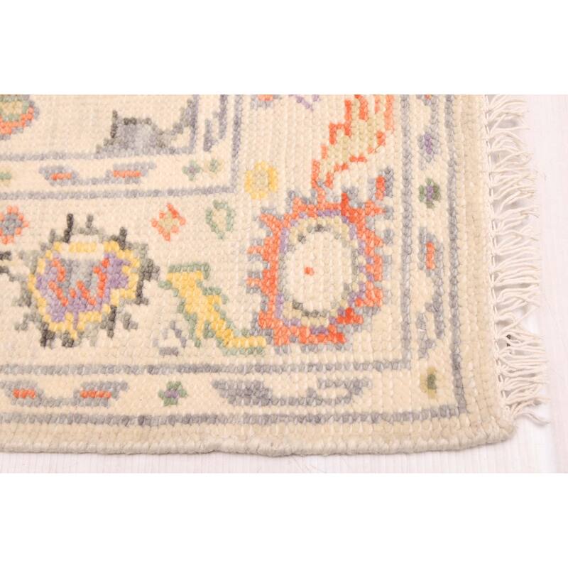 ECARPETGALLERY Hand-knotted Modern Oushak Light Khaki Wool Rug - 3'8 x 5'6