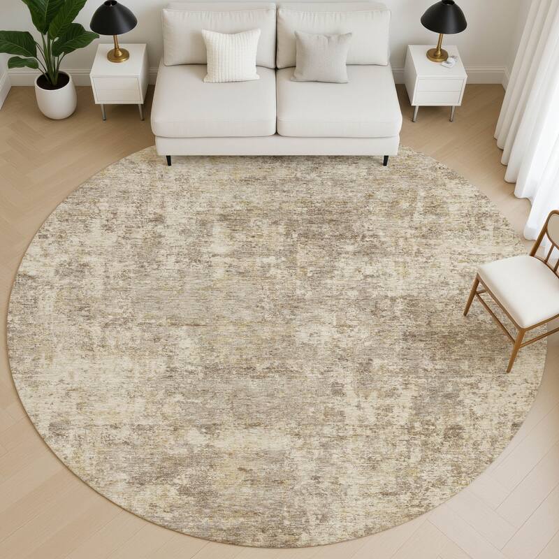 Premium Washable Super Soft Abstract Casual Mayfield Rug - Taupe - 8' x 8'