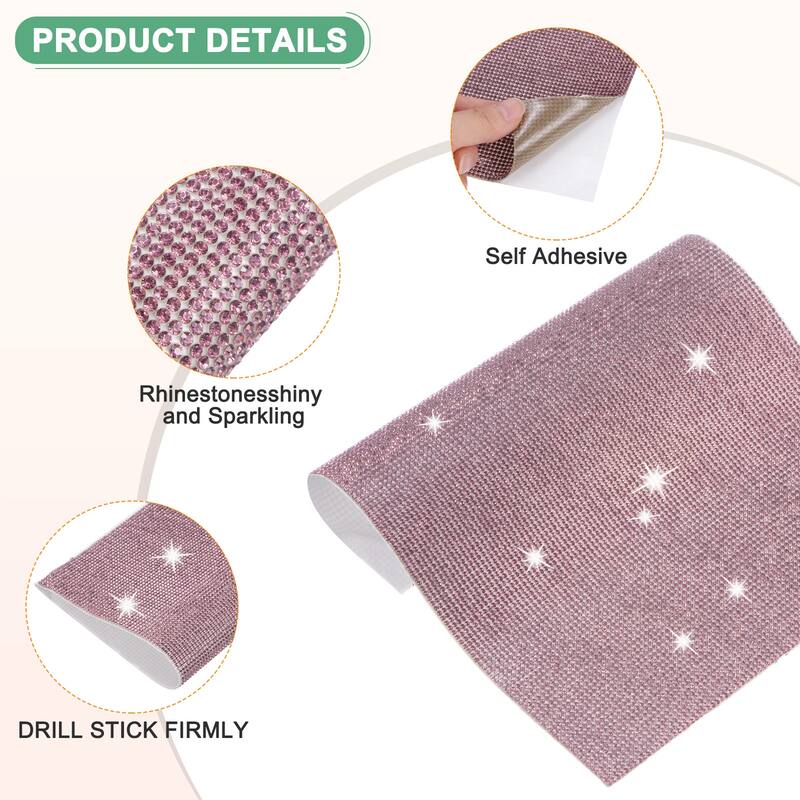 1 Roll Crystal Rhinestone Ribbon, for DIY - Light Purple - 9.45 Inch x 7.87 Inch