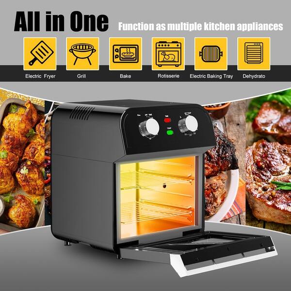 Shop Costway 12 7qt Air Fryer Oven 1600w Rotisserie Dehydrator