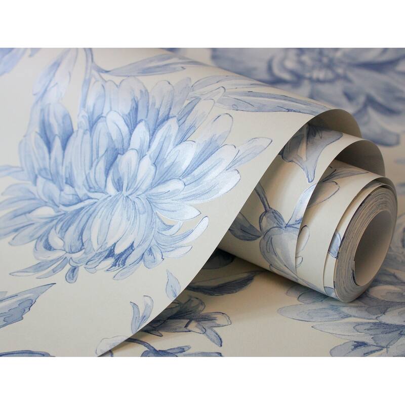 Fine Decor Gabriela Blue Floral Wallpaper