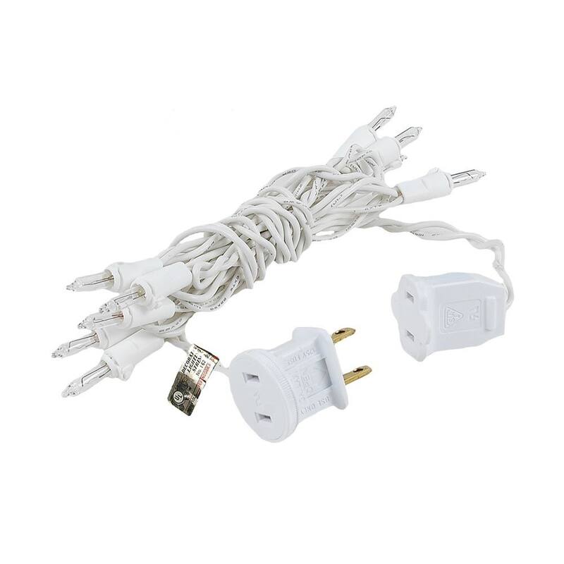10 Light Clear Christmas Craft Mini Light Set, White Wire, 4' Long