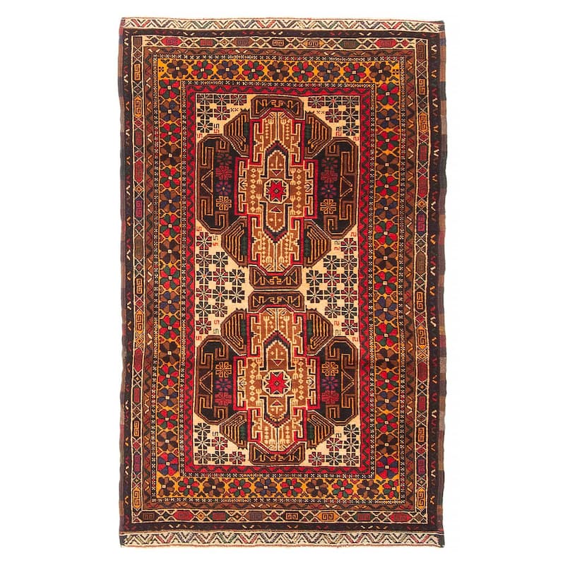 Teimani Brown Rug 2'10" x 4'8" - 2'10 x 4'8 - Brown - 2'10 x 4'8