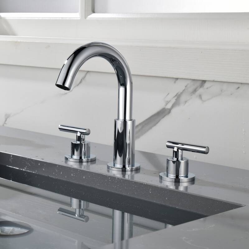 Modland 8 Inch Widespread Bathroom Faucet with Pop-Up Drain 2-Handle Vanity Sink Faucet