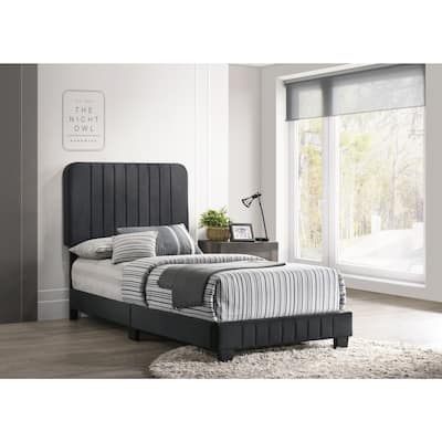Black Twin Bed with Contemporary Transitional Frame, Durable Build and Bold Finish for Stylish Bedroom Spaces