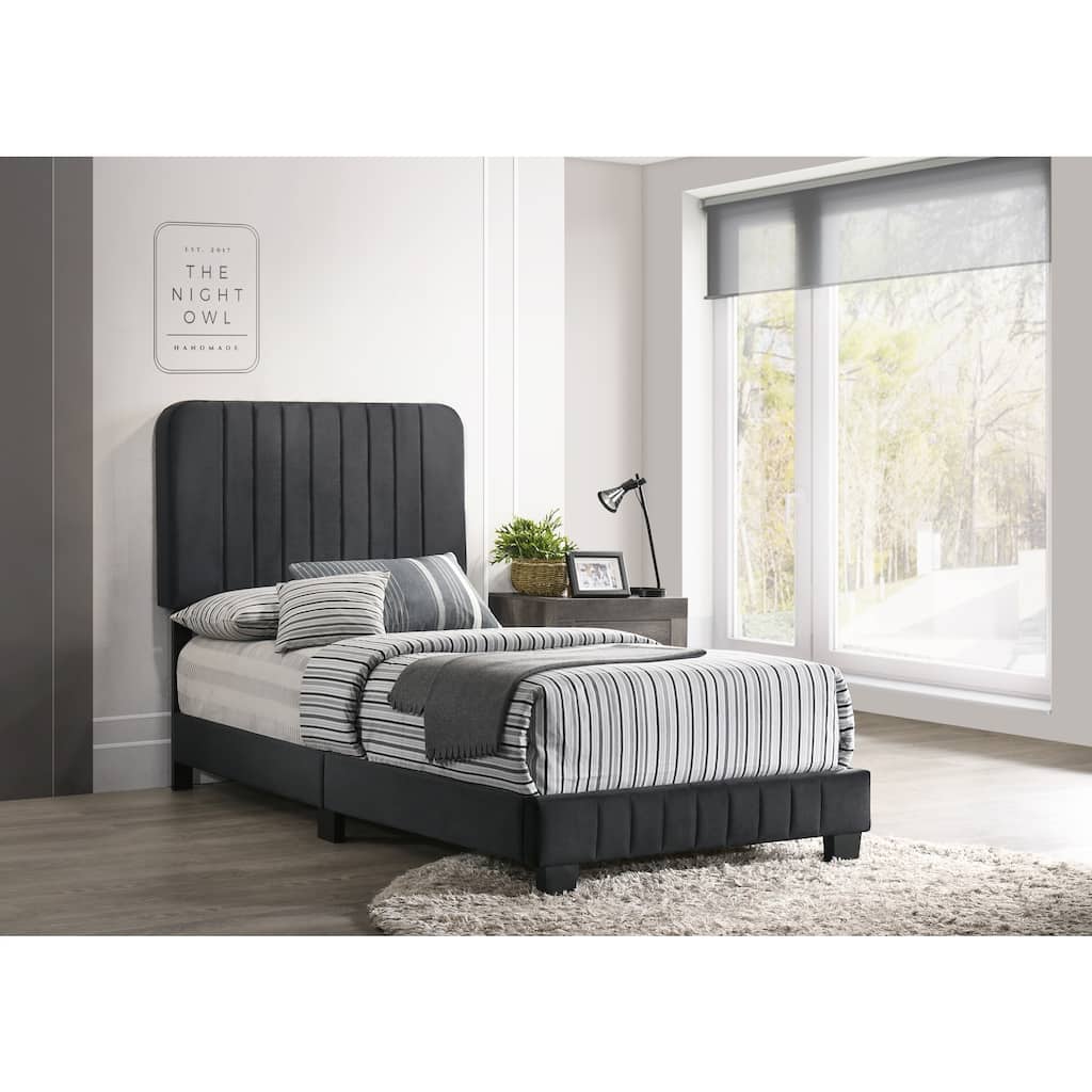 Black Twin Bed with Contemporary Transitional Frame, Durable Build and Bold Finish for Stylish Bedroom Spaces