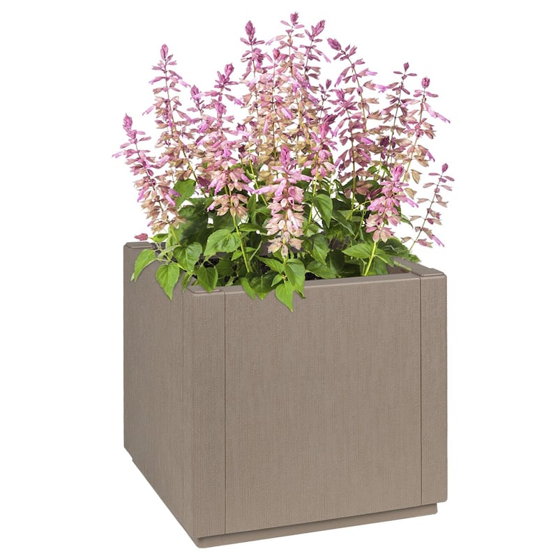 vidaXL Garden Planter Patio Outdoor Flower Pot Herb Planter Pot Flower Box PP - 14.2 x 14.2 x 13.8 in