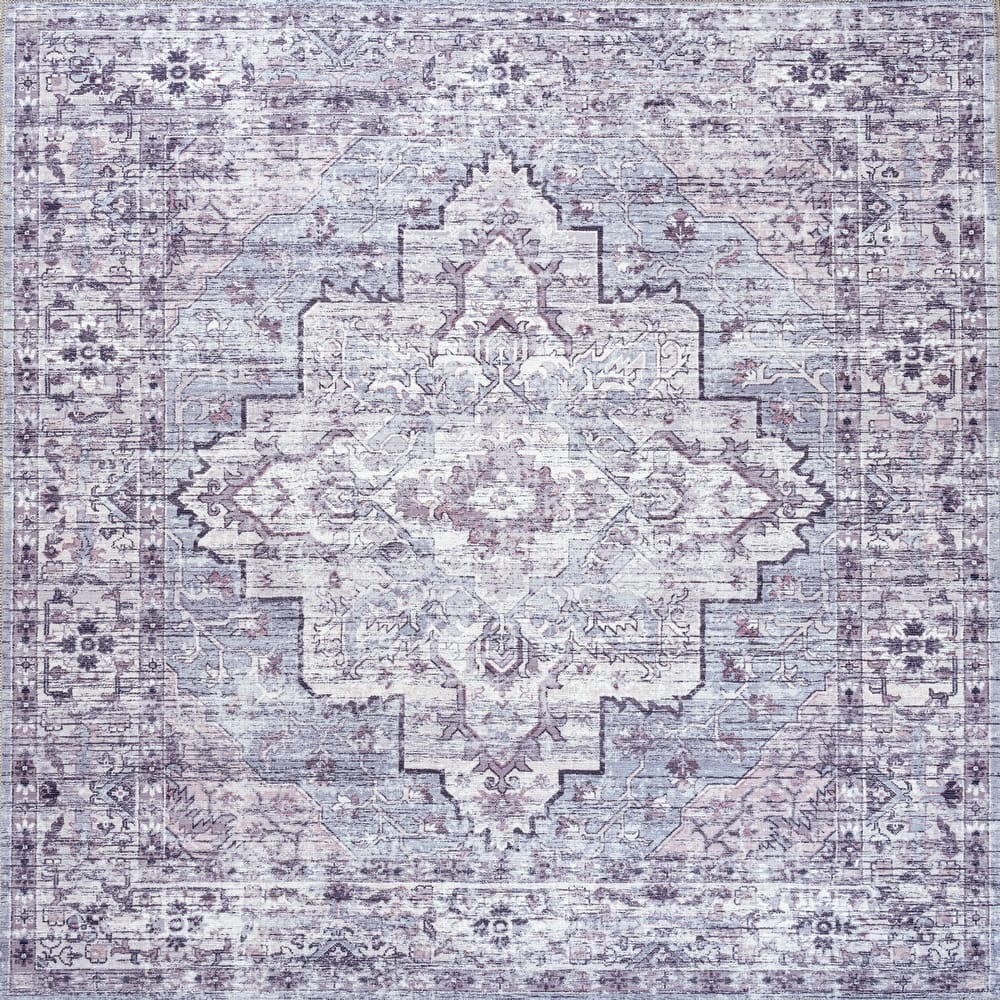 JONATHAN Y Alacati Boho Gray Medallion Machine Washable Area Rug