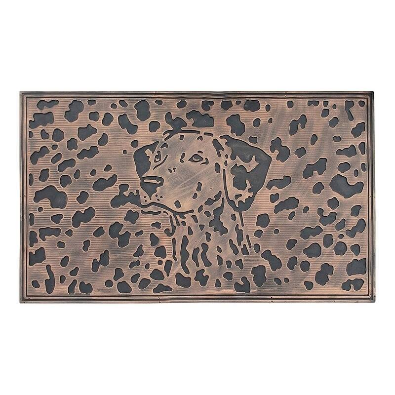 A1HC Welcome Rubber Pin Mat, Beautifully Copper Finished 18" X 30" - Dog Sketch