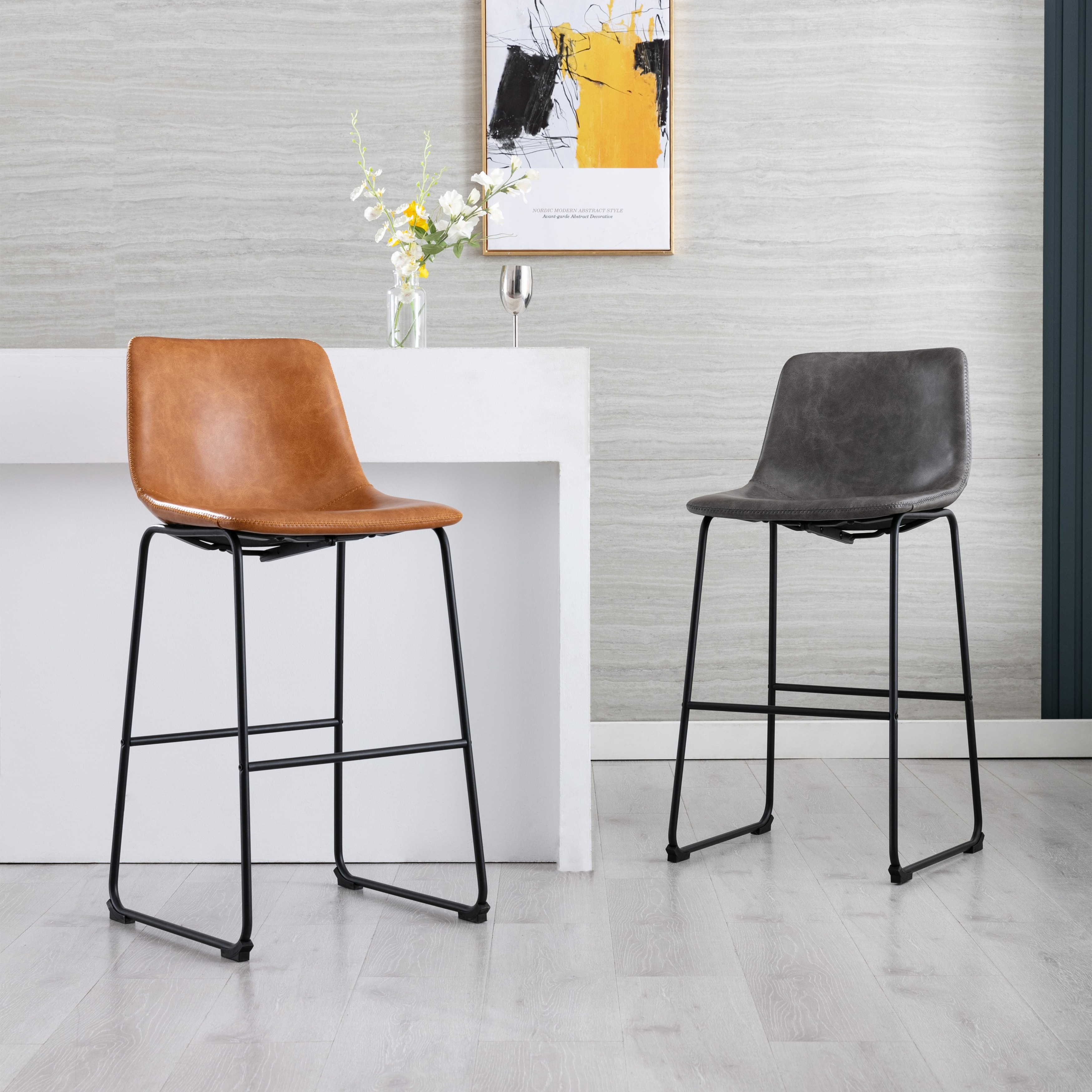 Leather 24 deals inch bar stools