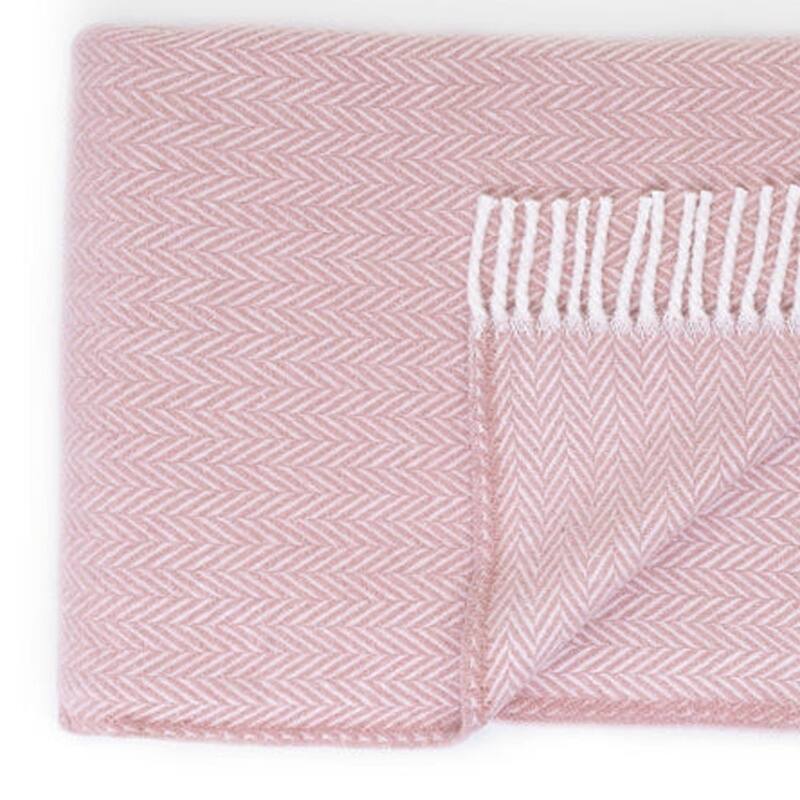 Pink and White Dreamy Soft Herringbone Throw Blanket - On Sale - Bed ...