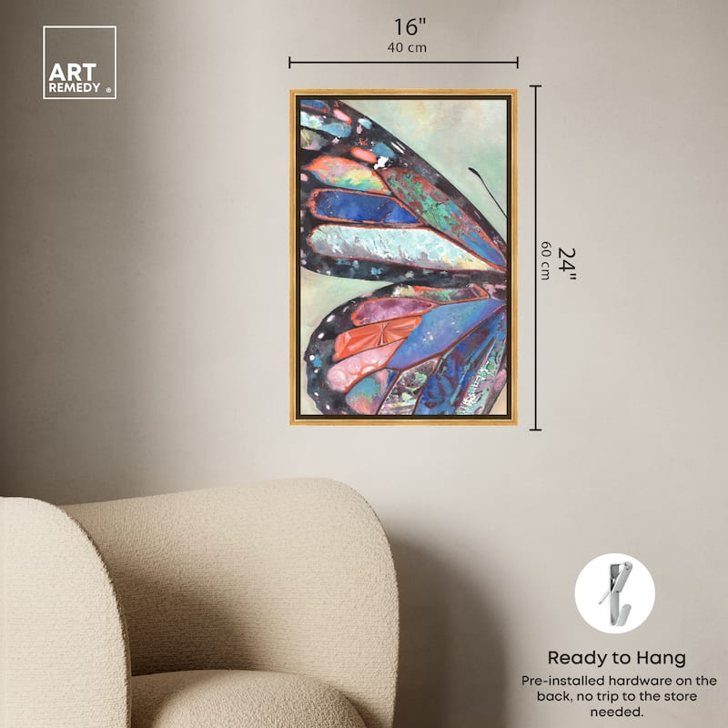 Art Remedy Butterfly Part I Framed Butterfly 1 Piece Canvas Wall Art