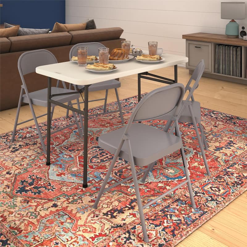 COSCO SmartFold All-Steel Folding Chair, 4-Pack