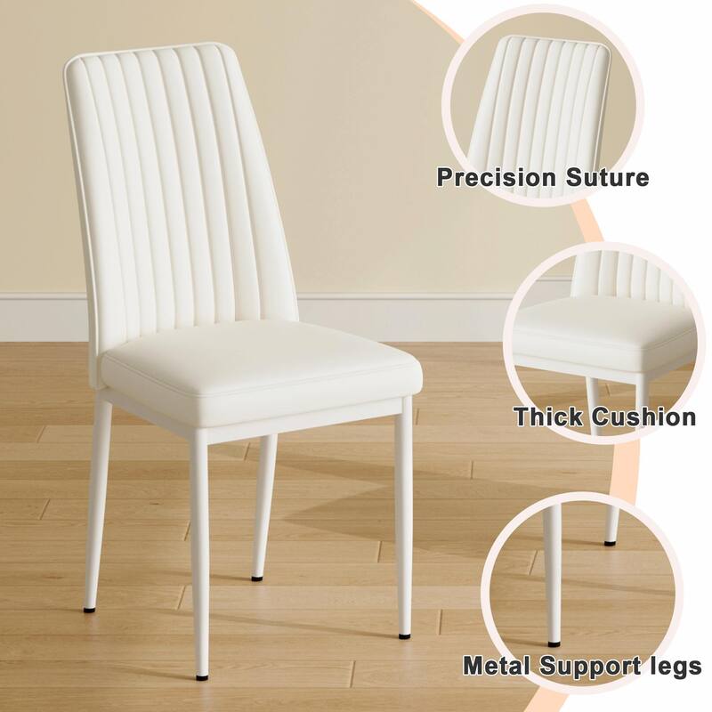 PU Leather Dining Chairs - Waterproof, Modern Design, Easy Clean