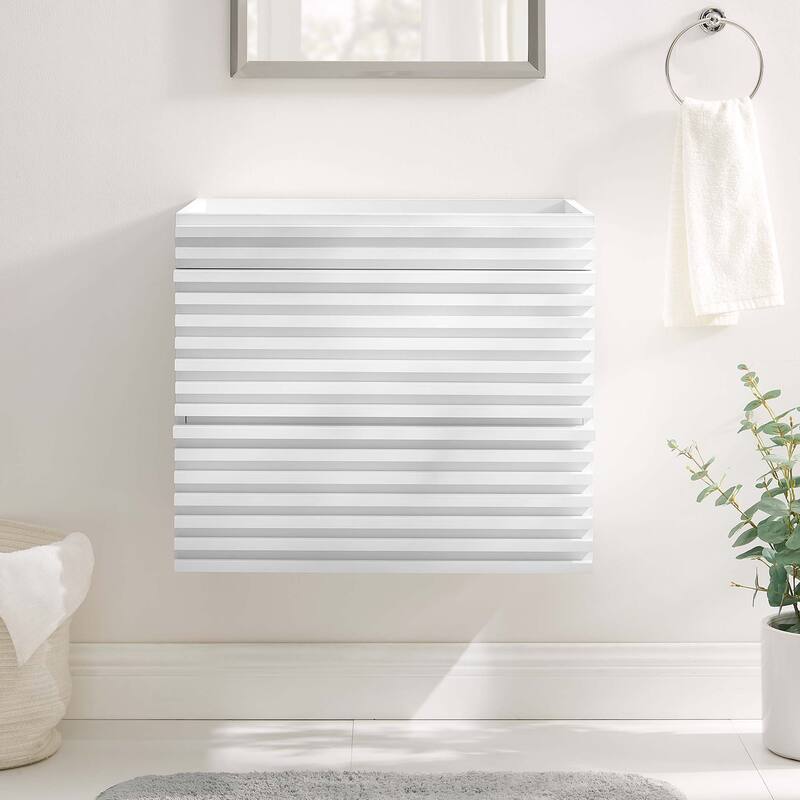 Render 24" Wall-Mount Bathroom Vanity Cabinet (Sink Basin Not Included) - White