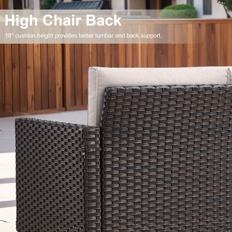 Gymojoy 3-Seat Outdoor Sofa, All-Weather PE Wicker