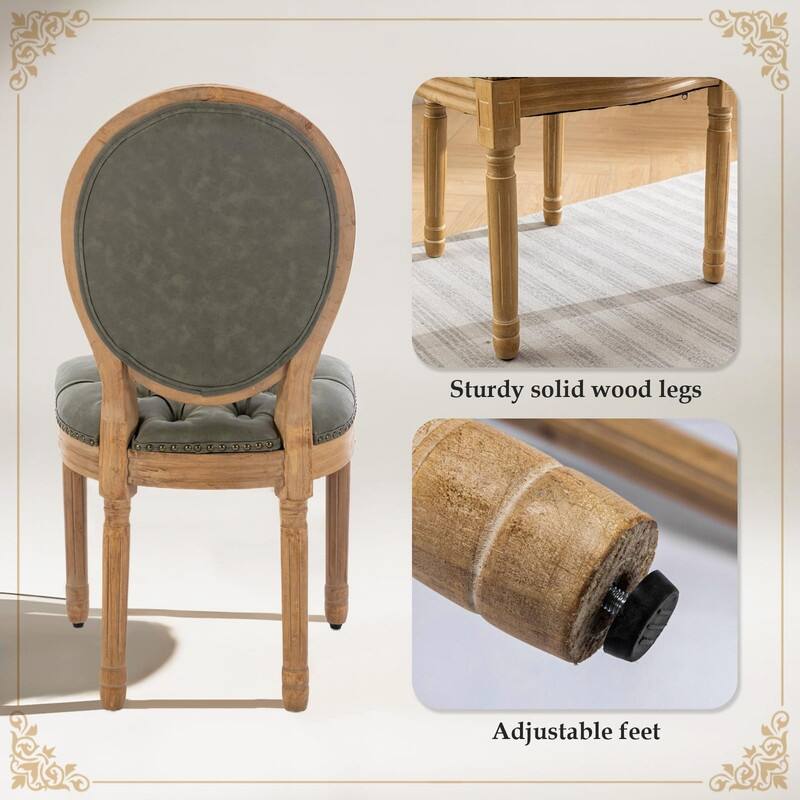 Upholstered French Style Nailhead Dining Chairs(Set of 4)