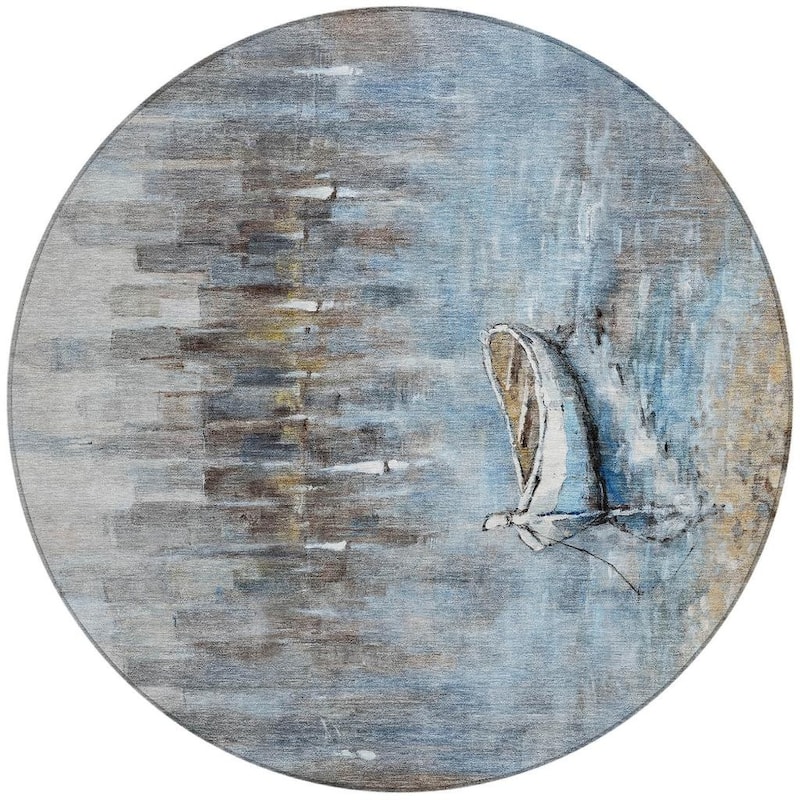 HomeRoots Nautical Transitional Rectangle Outdoor Rug
